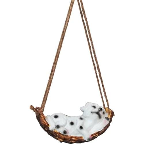 WU CHEN LONG Gardening Swing Animal Statue Resin Crafts Christmas Dog Cats Frog Arts Sculpture Garden Courtyard Decoration R2967