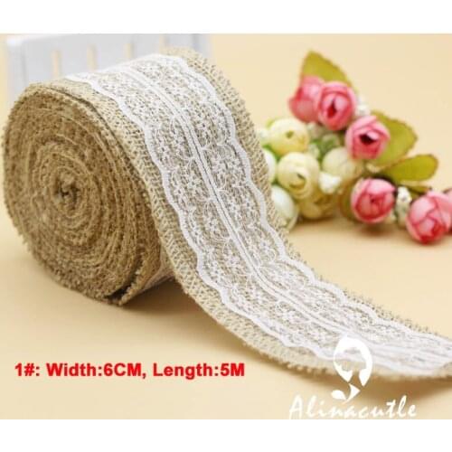Jute Burlap Race Hessian Ribbon 5Meter/lot Width 2.5cm5cm6cm Vintage Rustic Wedding Decoration Ornament Party Wedding Decorative