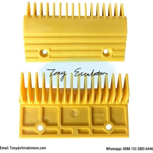 HE655B013 Escalator ABS Comb Plate Plastic Yellow L145mm W86.5mm Hole Space 92mm CENTER 16Teeth