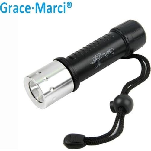 GM Diving Torch 500 lumens Powerful XML T6 LED Diving Flashlight with Wrist Band UnderWater 100M Depth Waterproof Flashlights