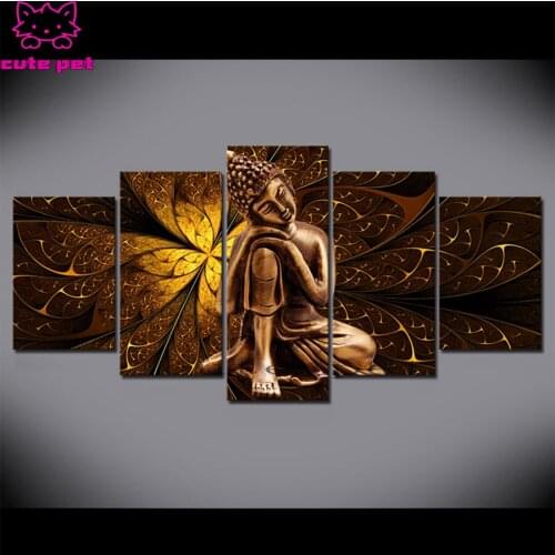 Photo custom diy diamond Abstract golden buddha embroidery diamond painting full square round drill diamond mosaic art home dec