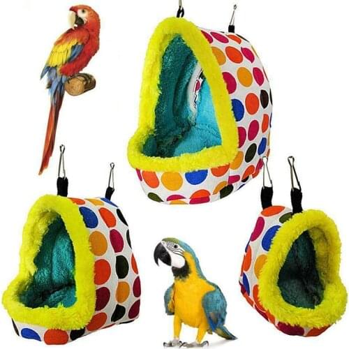 Parrot Nest Plush Warm Winter Hammock Pet Bird Hanging Swing Bed Cave Hanging Bed Cave for Parakeet Hamster Squirrel