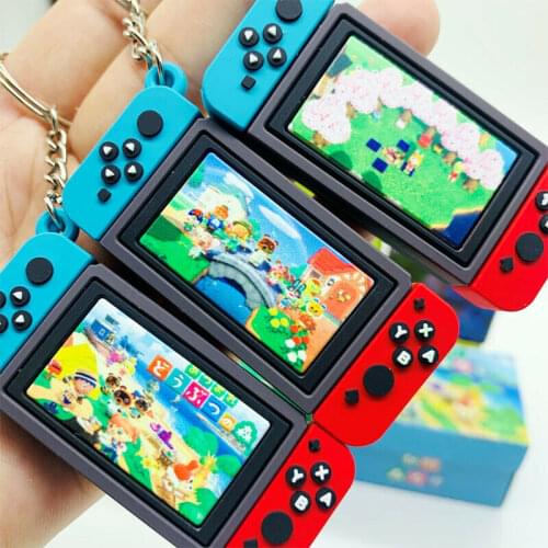 Switch Game Machine Keychains Nintendo Switch Keyring Charm Bag Pendant Soft Rubber PVC Key Chains Gaming Keychain Toys