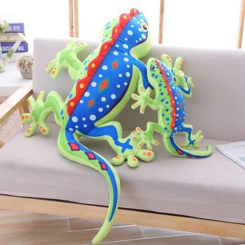 Simulation Reptiles Colorful Gecko Lizard Plush Toys High Quality Personality Animal Doll Pillow For Kids Birthday Gifts