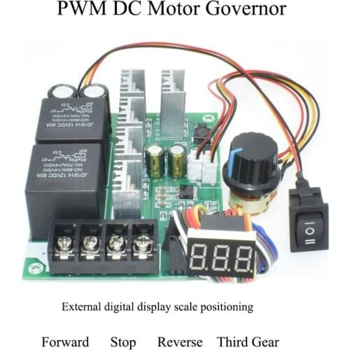 40A PWM DC Motor Governor Digital Display Motor Speed Controller Brushed Reducer Forward/Reverse Switch Module Motor Governor