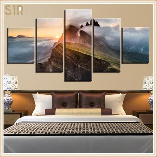 Beautiful Scenery HD Printed 5 Piece Canvas Art Scenery Painting Wall Pictures for Living Room Home Decor Anime Poster Wall Art