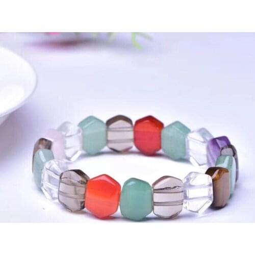 Colorful multi-treasure string mixing crystal hand row womens small fashion hand chain natural healing crystal