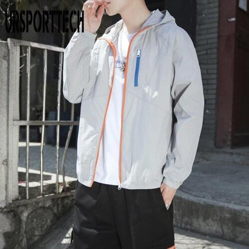 Summer Thin Jacket Men Boys Light Hoodies Sun Protection Clothing Windbreaker Hooded Streetwear Outdoor Sport Oversize Coats