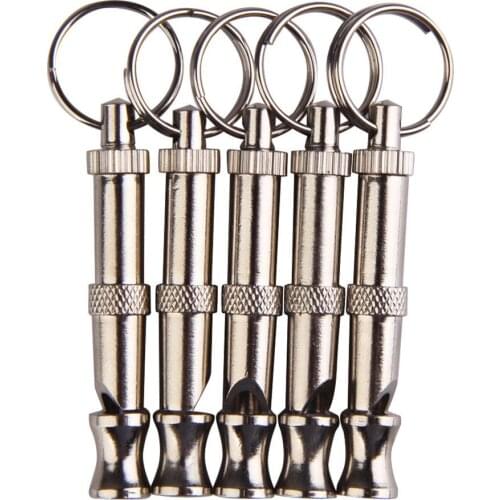 1 Pcs Metal Dog Puppy Whistle Ultrasonic Adjustable Sound Key Training Sound Whistle Sound With Keychain For Dog Pet