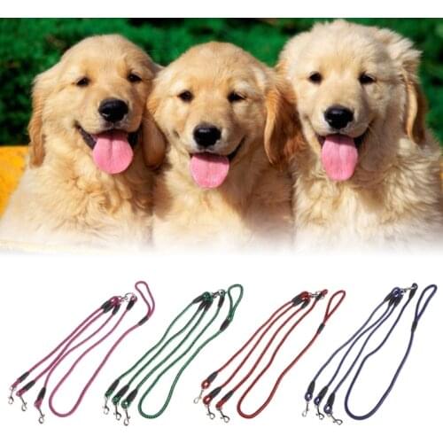 2021 New Triple Dogs Leash Coupler Lead With Nylon Soft Handle For Walking 3 Dogs Outside
