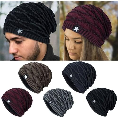 New Winter Unisex Knit Caps Cap Warm Unisex Fashion Ski Knit Hat High Quality Casual Beanies for Men Women Solid Bonnet Cap