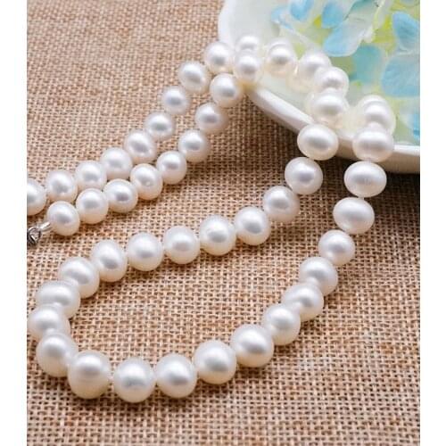 New natural freshwater pearl necklace baroque pearl jewelry womens Party Wedding not show steel accessories