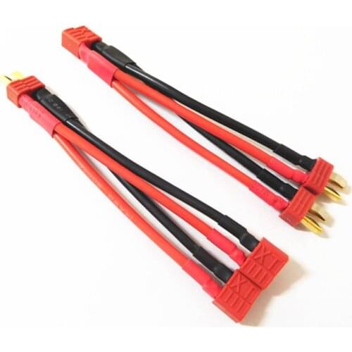 Deans Parallel Battery Connector Cable Dual Extension Y Splitter Silicone Wire T Plug Harness 2 type to choose