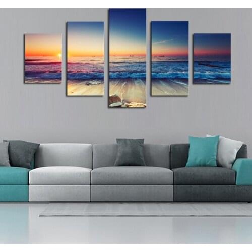 Drop Shipping 5 Piece beautiful seawater Modern Home Wall Decor Canvas Picture Art HD Print Painting On Canvas for Living Room