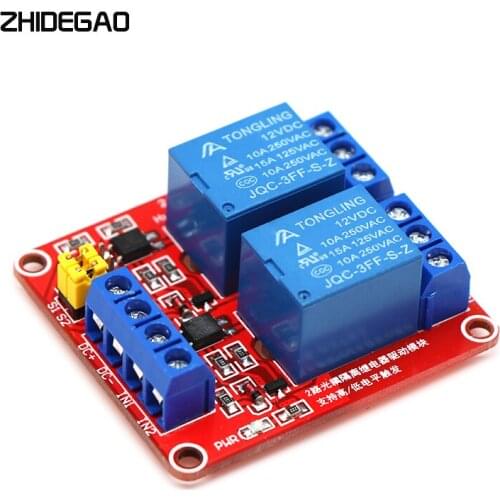 Relay module 2 Channel 5V 12V 24V Relay Module Board Shield with Optocoupler Support High and Low Level Trigger for Arduino