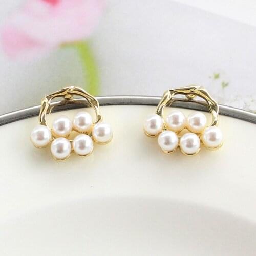 HF JEL Girl Statement Korean Pearl Earrings for Women Gold Color Simulated Pearl Drop Earring Simple Women Fashion Jewelry 2021