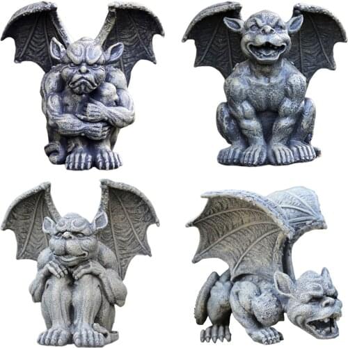 Resin Plant Flower Pot Decorative Devil Gargoyles Garden Statue Ornament