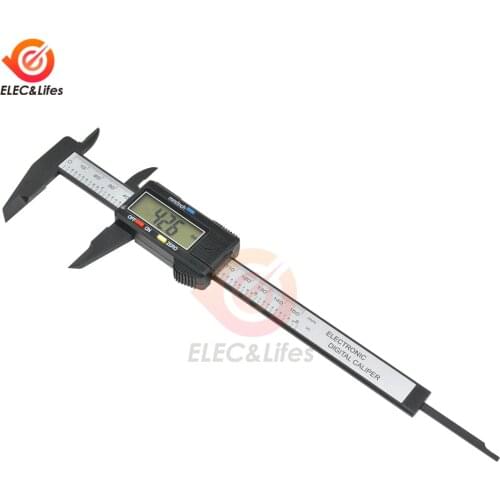 1Pcs 150mm 6 inch LCD digital electronic carbon fiber Calipers vernier caliper compass micrometer ruler measuring tool 0-6inch