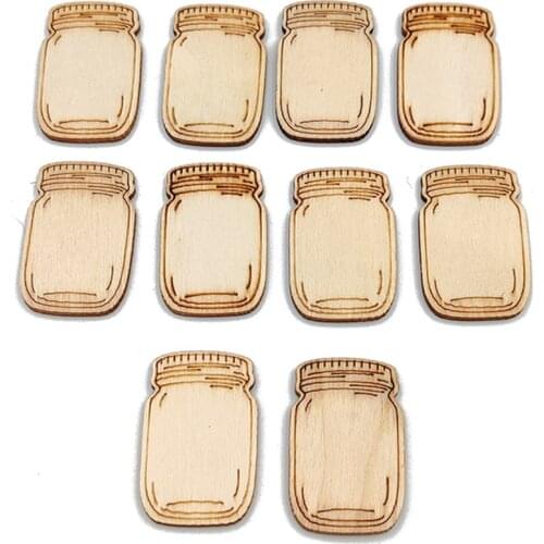 10pcs Wood Bottle Cutouts Wooden Ornaments Unfinished Blank Wood Discs for DIY Christmas Ornaments