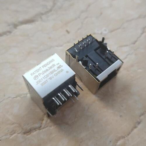 2PCS Ethernet Connectors J0011D01BNL RJ-45 F 8 POS 2.54mm Solder RA Thru-Hole 12 Terminal 1 Port Cat 5/Cat 6 New and Original