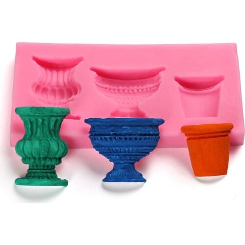 3D Pots Urns Cake Mould Vase Fondant Mold Cake Decorating Mold Cake Decorative Mold Tool Soap Silicone Baking Tool