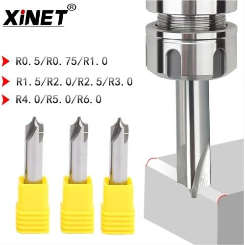 4-edge aluminium R0.5 0.75 1.5 3456 reverse r-corner arc chamfer cutter for tungsten steel alloy inner R-end milling cutter