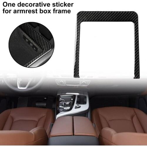 Car Trim Interior Decal Portable Carbon Fiber Armrest Storage Box Sticker for Audi New Q7 SQ7 4M 2016 2017 2018 2019