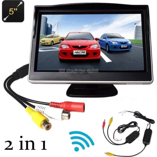 2 in 1 Wirelss 5" TFT Car Monitor hd 800 x 480 Car Rear View Display TFT LCD Screen For Car parking camera rear view camera