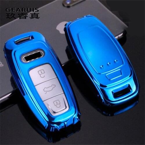 Car Styling TPU Key Cover Case Shell Bag Protective Key Ring Stickers For Audi A6 C8 4K A7 4K8 A8 Q8 Interior Auto Accessories