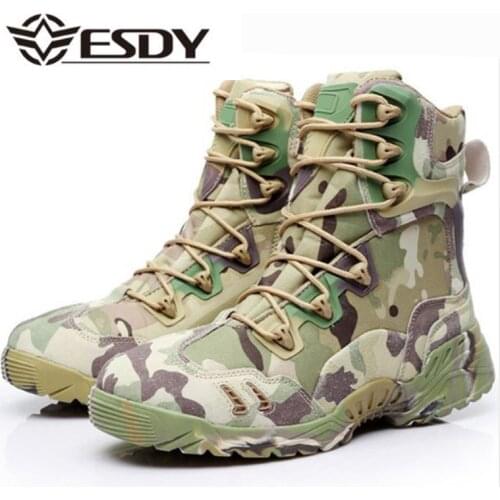 Men Tactical Amry Boots Camouflage Military Mens Safety Shoes High Top Breathable Desert Footwear Mens Combat Boots