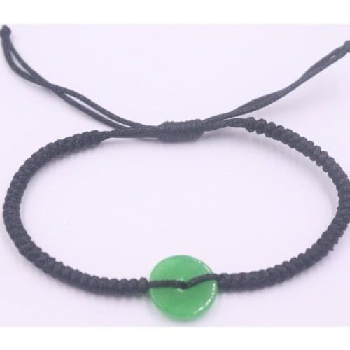 Real Natural Jade Jadeite Bracelet Green Round Beads For Women And Men Baby Weave Lucky Bracelet 6.3''L