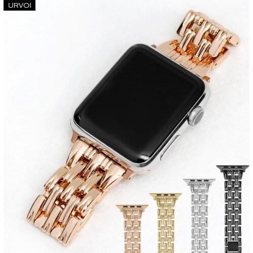 URVOI band for Apple Watch series 6 SE 5 4 3 2 1 stainless steel strap for iWatch modern design chain bracelet with adjust tool