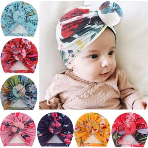Baby Girl Boy Print Hats Donuts Cute Bonnet Toddler Turban Newborn Hood Tire Winter Hat Infant Headwraps Kid Children Beanie Cap
