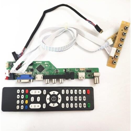 For HB140WX1-101/200/400/500 LVDS 40Pin WLED VGA+HDMI-Compatible+AV+USB+RF notebook PC TV controller drive board 14" 1366*768