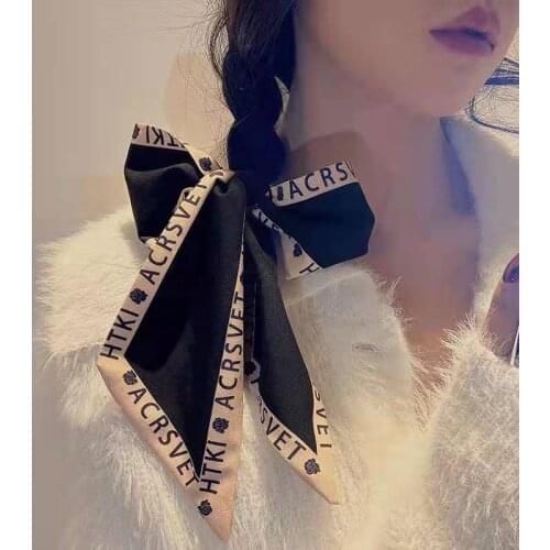 French bow hair rope retro satin headdress wild female head rope tied hair hair accessories