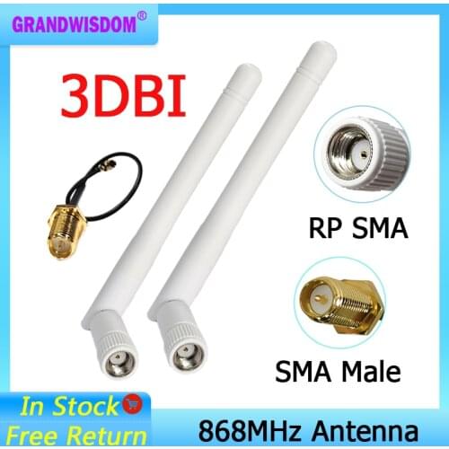 868MHz 915MHz Antenna 3dbi RP-SMA Connector GSM 915 MHz 868 MHz antena antenne waterproof +21cm SMA Male /u.FL Pigtail Cable