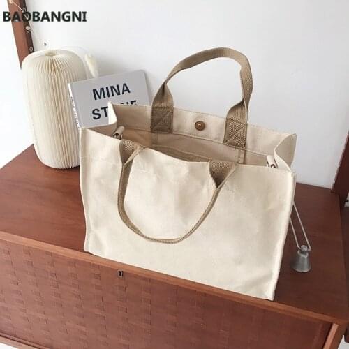 Women Canvas Tote Shoulder Bag Female Large Capacity Simple Handbags Casual Cotton Cloth Shopping Girls School Crossbody Bags