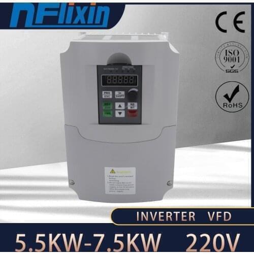 2.2KW VFD Inverter 220V 10A Three Phase Variable Frequency Drive for 2.2kw Spindle Motor with Potentiometer Knob