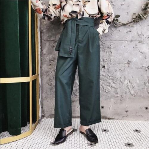 M-xxl Autumn Models High Waist Casual Pants Mens Clothing Alternative Waist Girdle Exquisite Loose Wide Leg Straight Pants
