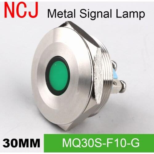 NCJ 30mm Metal LED Signal lamp Indicator pilot Warning light Signalization boat car panel dashboard 3V 6V 12V 24V 110V 220V