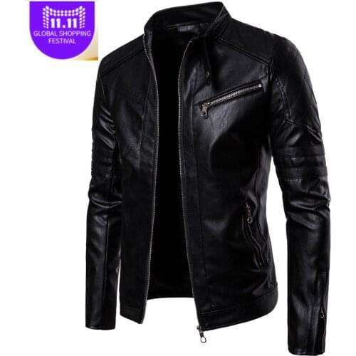 New autumn and winter mens motorcycle leather jacket Ou code mens jacket racing jacket mens leather clothing
