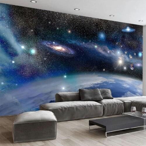 Custom Any Size Mural Wallpaper 3D Beautiful Planet Galaxy Landscape Wall Paper Bar KTV Decoration Background Wall Papers Fresco