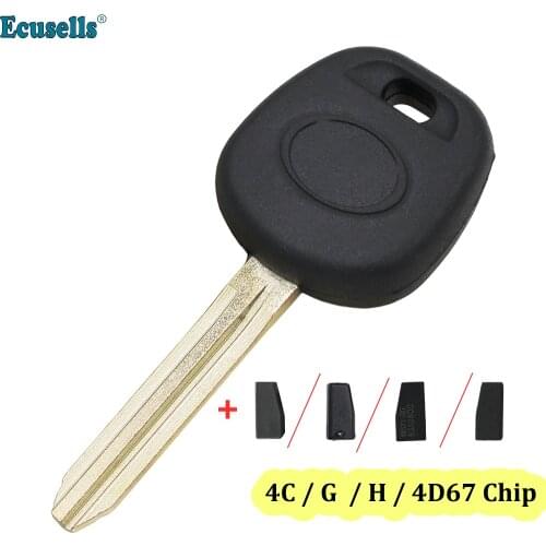 Transponder Ignition Blank Key shell for TOYOTA Corolla Camry 4Runner HiAce Highlander RAV4 with 4C/4D67/G/H chip Uncut TOY43
