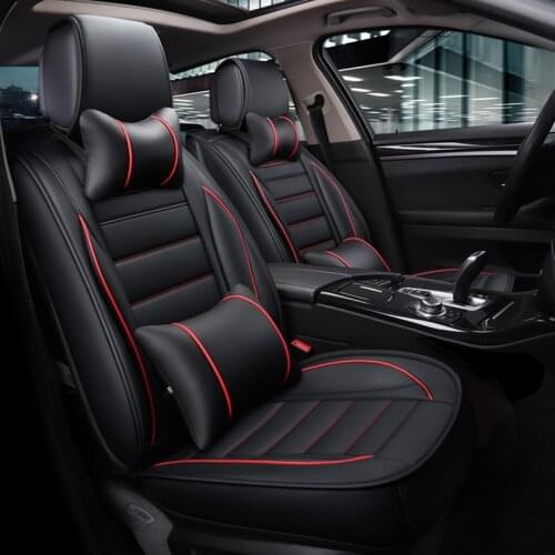 Luxury Car Seat Cover Leather Full Set Front Rear Seat Cushion Waterproof Seat Protector Auto Interior Accessories for Most Cars