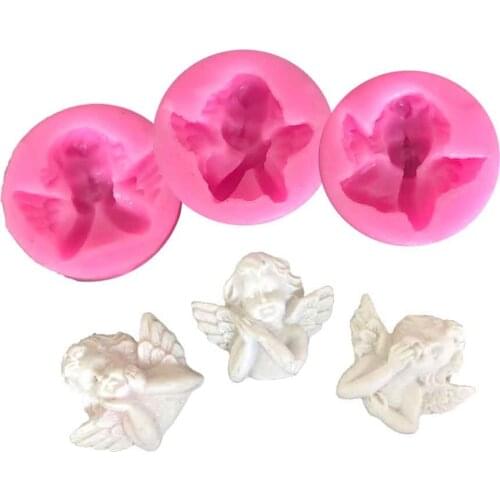 Mini Angel Shape Fondant Cake Silicone Mold Cookie Ice Cream Molds Biscuits Candy Chocolate Mould Baking Cake Decoration Tools