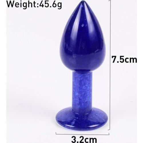 Blue Glass Massage Wands Male Female Crystal Massager Relax Products Tool Healing Emotion Toys For Asshole