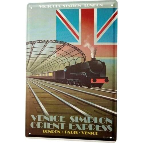 AIDANDAN Victoria Station London Old Design Tin Signs Vintage Metal Tin Signs for Wall Art Decor for Home Bars Clubs 20 X 30