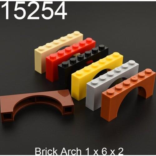 10PCS Building block 15254 Brick Arch 1x6x2-Thin Top without Reinforced Underside accessories parts MOC DIY Education Toys