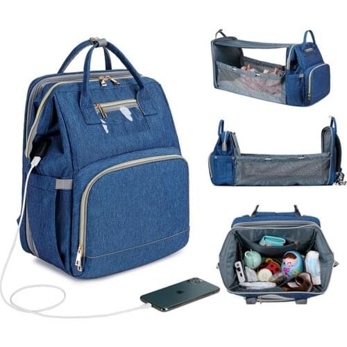 Diaper Bag Maternity nappy bag Travel Backpack Baby Care bag Stroller Bag Organizer Bag Cart Basket bag fold the crib mom bag