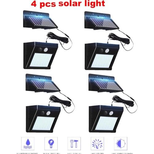 30 LED Solar Light Outdoor Waterproof LED Lamp Security Lighting Wall Sconces with Mounting Pole for Barn Porch Garageoptional s